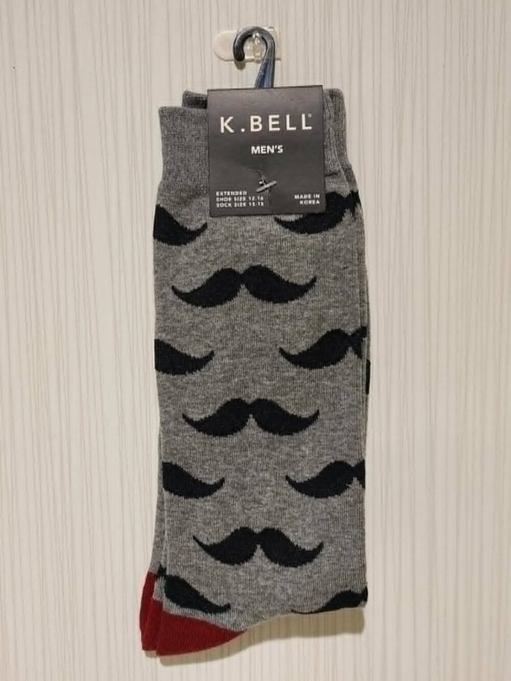 K. Bell Moustche Socks Shoe Size 12 - 16